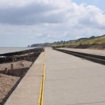 Concrete causeway heading out of Herne Bay towards the Reculver Towers
