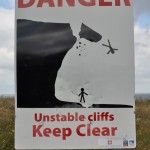 Graphic explanation as to why it is important to keep clear of the cliffs