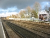 Byfleet and New Haw station under a moody sky